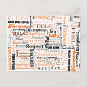 オレンジ サクラル チャクラ ポジティブ アファメーション ポストカード (正面)