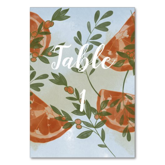オレンジ・シトラスと緑 テーブルナンバー (正面)
