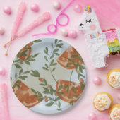 オレンジ・シトラスと緑 ペーパープレート (パーティー)