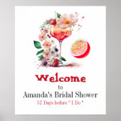 オレンジ シトラス アペロール スプリッツ カクテル ウェルカムボード 結婚前のお披露目パーティー ポスター (正面)