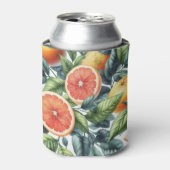 オレンジ シトラス エレガント ウォーターカラー ブライダル シャワー 缶クーラー (缶正面)