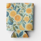 オレンジ シトラス エレガント ウォーターカラー ブライダル シャワー 缶クーラー (正面)