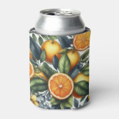 オレンジ シトラス エレガント ウォーターカラー ブライダル シャワー 缶クーラー (缶正面)