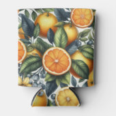 オレンジ シトラス エレガント ウォーターカラー ブライダル シャワー 缶クーラー (正面)