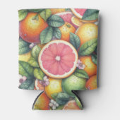 オレンジ シトラス エレガント ウォーターカラー ブライダル シャワー 缶クーラー (正面)