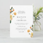 オレンジ シトラス フラワーのウェディング 招待状 (スタンド正面)