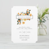 オレンジ シトラス フラワーのウェディング 招待状 (スタンド正面)