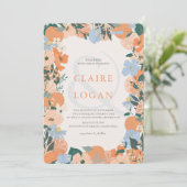 オレンジ シトラス フラワー ウェディング 招待状 (スタンド正面)