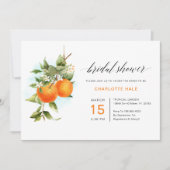 オレンジ シトラス フルーツ ウォーターカラー ブライダル シャワー 招待状 (正面)