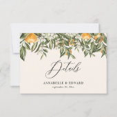 オレンジ シトラス ボタニカル モダン ラスティック デザイン 出欠カード (正面)