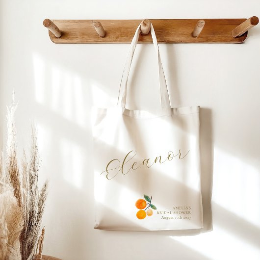 オレンジ シトラス 水彩 結婚式 前 昼食 オーダーメイド トートバッグ