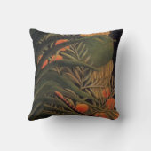 オレンジ、シュロの葉Rousseauが付いているバナナのジャングル クッション (裏面)