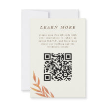 オレンジ シンプル ブランチ ウェディングインフォメーションカード