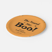 オレンジ シー ファウンド ハー ブー ハロウィン ブライダル シャワー ペーパープレート (アングル)