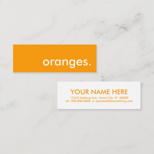 オレンジ。 スキニー名刺 (正面/裏面)