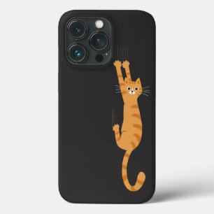  オレンジ・タビー・ぶら下がったキャット・オン  キャおもしろいット iPhone 13 PROケース