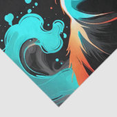 オレンジ、ターコイズ煙ブラックキャットデコップページ 薄葉紙 (詳細)