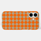 オレンジ・タープ市松ダイヤモンド柄 Case-Mate iPhoneケース (裏面 (横))