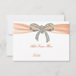 オレンジ ダイヤモンド リボン 結婚式 テーブル 名札 招待状