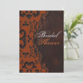 オレンジ ダマスク ウェスタン ヴィンテージ ブライダルシャワー 招待状 (スタンド正面)