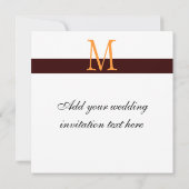 オレンジ ダマスク モノグラム 結婚式招待状 3 招待状 (裏面)