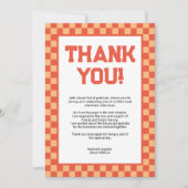 オレンジ・チェッカーボード卒業パーティー サンキューカード (正面)