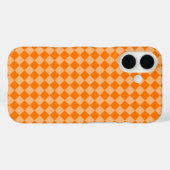 オレンジ チェッカー ダイヤモンド パターン Case-Mate iPhoneケース (裏面 (横))