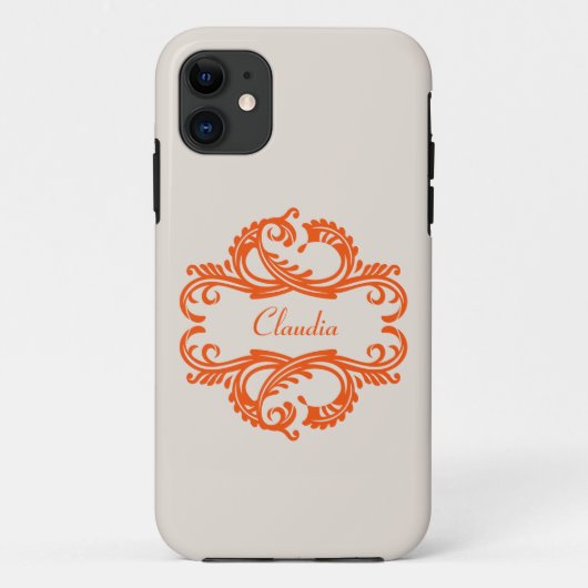 オレンジ・チック・ダマスクBT iPhone 5ケース Case-Mate iPhoneケース (裏面)