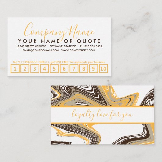 オレンジ・チョコレートストロークロイヤリティパンチカード ロイヤリティカード (正面/裏面)