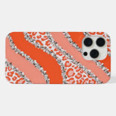 オレンジ チーター プリント iPhoneケース (裏面横)