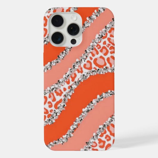 オレンジ チーター プリント iPhoneケース (裏面)