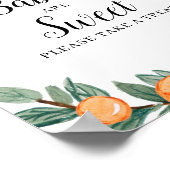 オレンジ・ツインベビーシャワーベビーは甘いサイン ポスター (角)