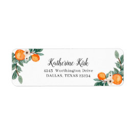 オレンジ・ツインベビーシャワー住所 シール