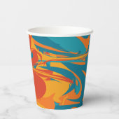 オレンジ&ティール（緑がかった色）感謝祭 紙コップ (裏面)