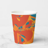 オレンジ&ティール（緑がかった色）感謝祭 紙コップ (左)