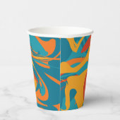 オレンジ&ティール（緑がかった色）感謝祭 紙コップ (右)