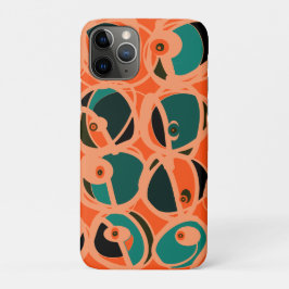 オレンジ ティール 黒のMAZIPOODLES I Spy Eye iPhone 11 Proケース