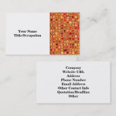 オレンジ「テラコッタ」テクスチャモザイクタイルのパターン 名刺 (正面/裏面)