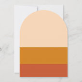 オレンジ テラコッタ モダン レトロ アーチド インビテーション (裏面)