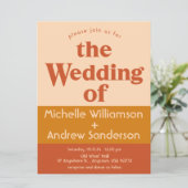 オレンジ テラコッタ モダン レトロ 6.5x8.75 招待状 (スタンド正面)