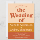 オレンジ テラコッタ モダン レトロ 6.5x8.75 招待状 (正面)