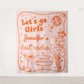 オレンジ・ディスコ・カウガール・ロデオ・バチェロレッテ・ウィークエンド タペストリー (正面)