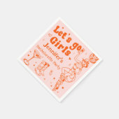 オレンジ ディスコ カウガール ロデオ ブライズテイル パーティー スタンダードカクテルナプキン (角)