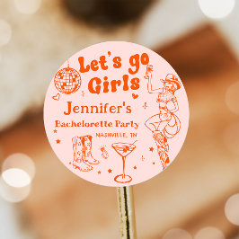 オレンジ ディスコ カウガール ロデオ ブライズテイル パーティー ラウンドシール