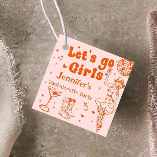 オレンジ ディスコ カウガール ロデオ ブライズビーチパーティー フェイバータグ