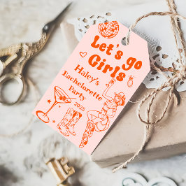 オレンジ ディスコ カウガール ロデオ ブライズメイド パーティー ギフトタグ