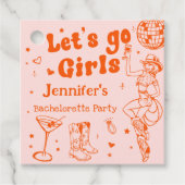 オレンジ ディスコ カウガール ロデオ ブライズメイド パーティー フェイバータグ (正面)