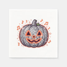 オレンジ ディスコ パンプキン ハロウィン ペーパーナプキン