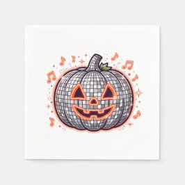 オレンジ ディスコ パンプキン ハロウィン ペーパーナプキン スタンダードカクテルナプキン