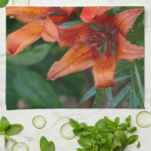 オレンジ・デイリリー・カナダの花の写真 キッチンタオル (折り畳み)